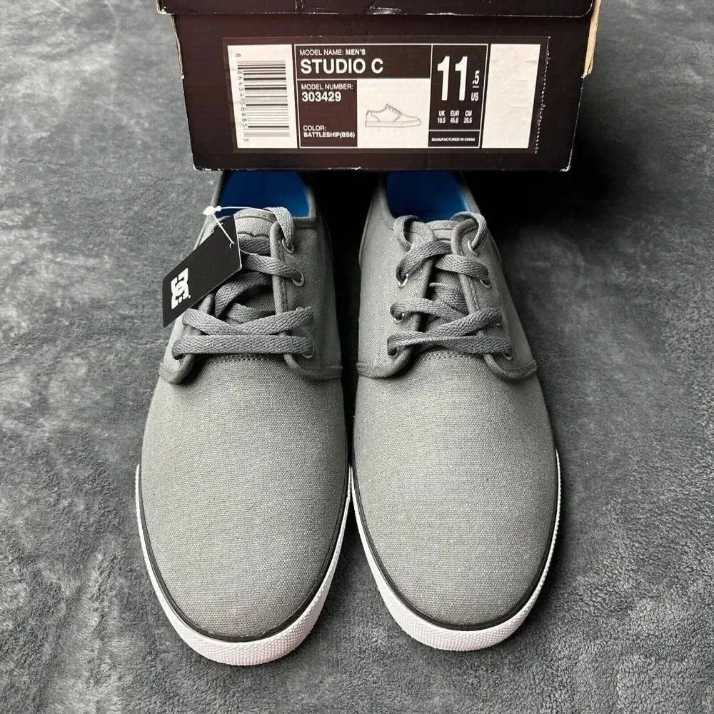 DC Men's Studio C Sneaker Gray  Shoes Size 11.5 New
